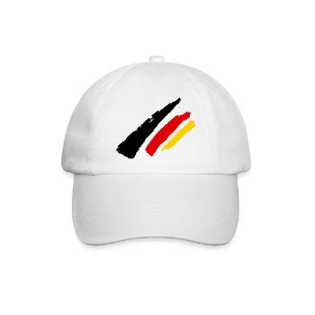 Deutschland Flagge Streifen - Baseballkappe - Weiß/Weiß - Vorne