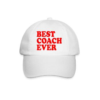 Best coach ever - Baseballkappe - Weiß/Weiß - Vorne
