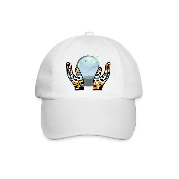 magische Hände mit Glaskugel - Baseballkappe - Weiß/Weiß - Vorne