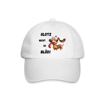 Glotz nicht so blöd! Dackel - Baseballkappe - Weiß/Weiß - Vorne