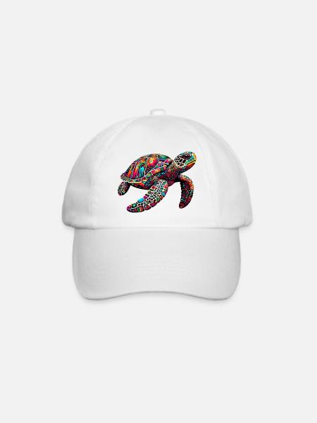 Schildkröte - Baseballkappe - Weiß/Weiß