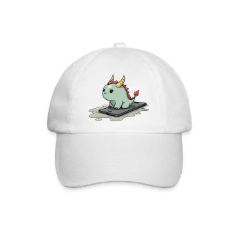 cute mythical creature on an iphone - Baseballkappe - Weiß/Weiß - Vorne