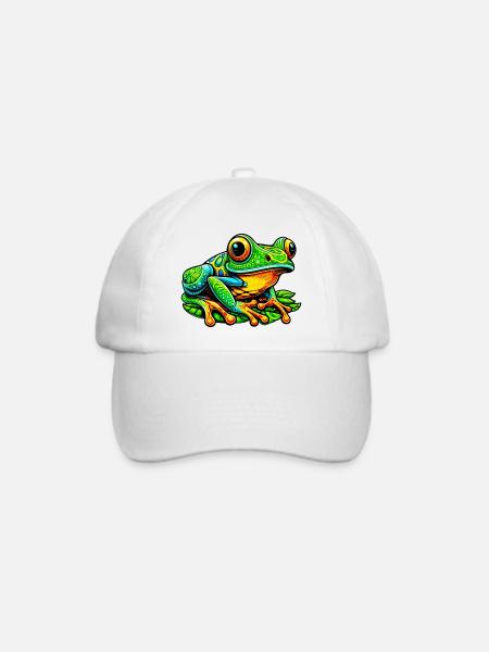 Frosch - Baseballkappe - Weiß/Weiß