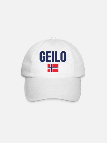 Gelo Norwegian Flagge Design - Baseballkappe - Weiß/Weiß