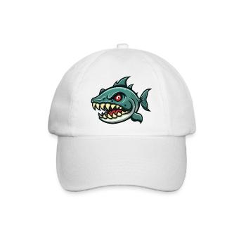 piranha - Baseballkappe - Weiß/Weiß - Vorne
