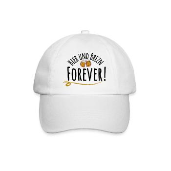 Bier und Brezn forever! - Baseballkappe - Weiß/Weiß - Vorne