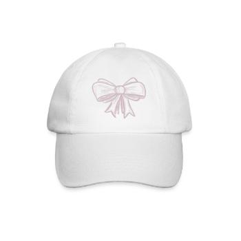 Rosa Schleife süßes Design - Baseballkappe - Weiß/Weiß - Vorne