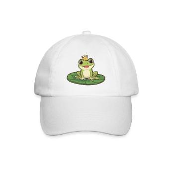 Froschkönig auf Seerose - Baseballkappe - Weiß/Weiß - Vorne