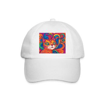 Kunst Katze - Baseballkappe - Weiß/Weiß - Vorne