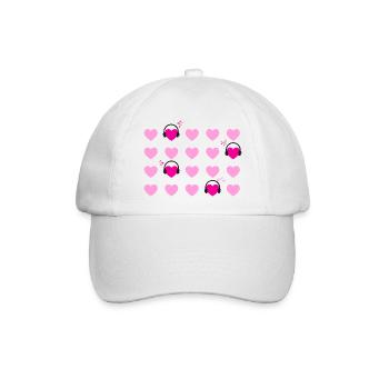 Herz Herz Rot Rosa Musik - Baseballkappe - Weiß/Weiß - Vorne