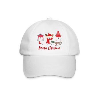 Merry Christmas - Baseballkappe - Weiß/Weiß - Vorne
