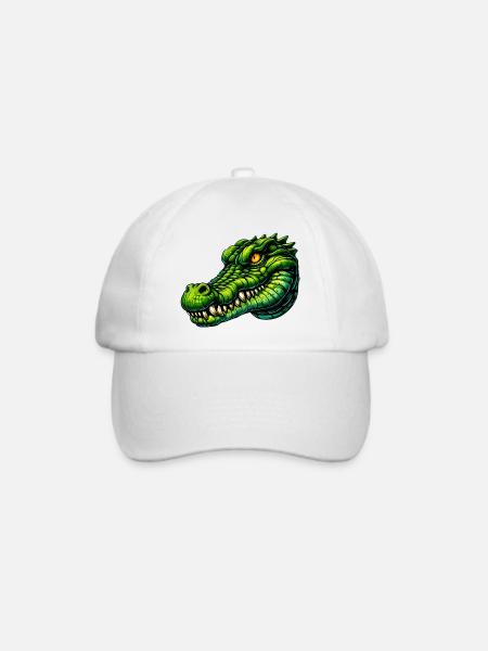 Alligator-Krokodil - Baseballkappe - Weiß/Weiß