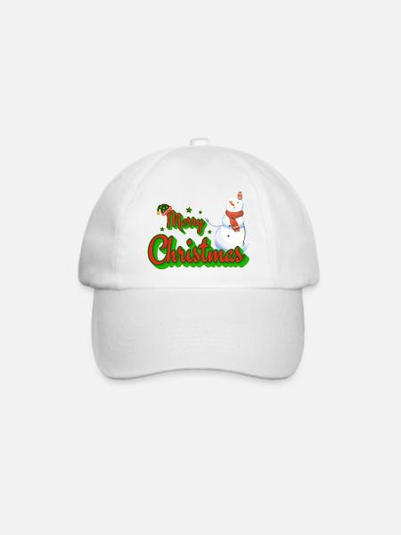 Merry Christmas Snowman - Baseballkappe - Weiß/Weiß