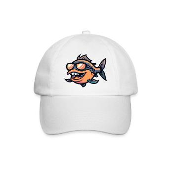 Piranha Fische Comic Cool - Baseballkappe - Weiß/Weiß - Vorne
