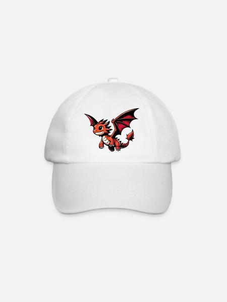 Drache - Baseballkappe - Weiß/Weiß