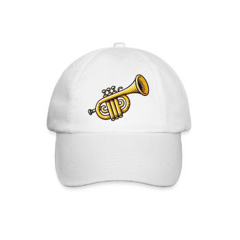 Trompete Musikinstrument - Baseballkappe - Weiß/Weiß - Vorne
