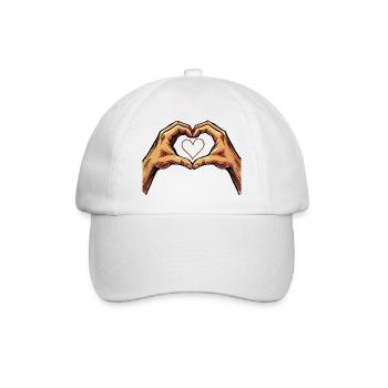 hand herz - Baseballkappe - Weiß/Weiß - Vorne
