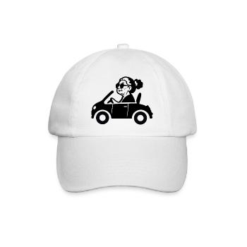 Oma im Auto - Baseballkappe - Weiß/Weiß - Vorne
