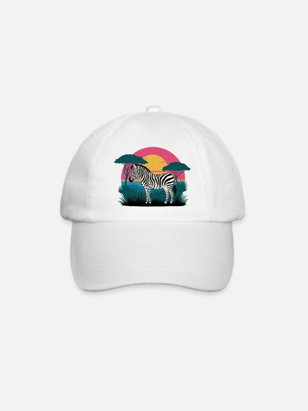 Sunset Zebra - Baseballkappe - Weiß/Weiß