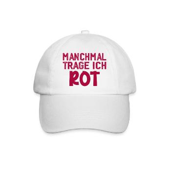 Manchmal trage ich rot Spruch Farbe rot - Baseballkappe - Weiß/Weiß - Vorne