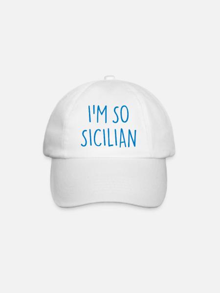 I'M SO SICILIAN Sizilien - Baseballkappe - Weiß/Weiß