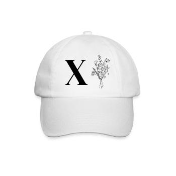 Lette X Minimalistische Blumen - Baseballkappe - Weiß/Weiß - Vorne