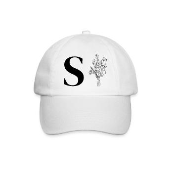 Minimalistische Blumen - Baseballkappe - Weiß/Weiß - Vorne