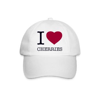 I LOVE CHERRIES - Baseballkappe - Weiß/Weiß - Vorne