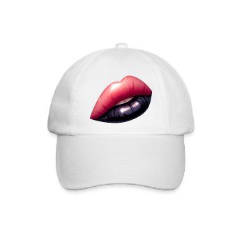 Schwarze Lippen, hypnotisierender Charme. - Baseballkappe - Weiß/Weiß - Vorne