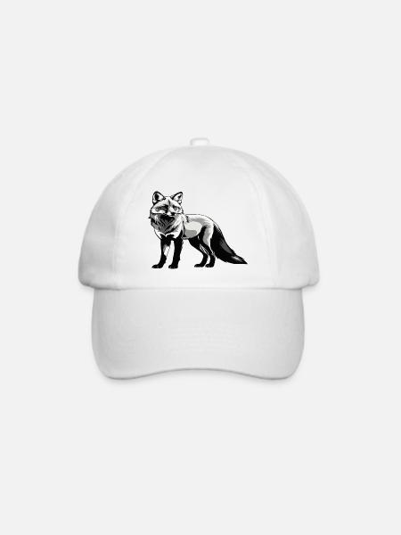 Fuchs - Cute Animal Design - Baseballkappe - Weiß/Weiß