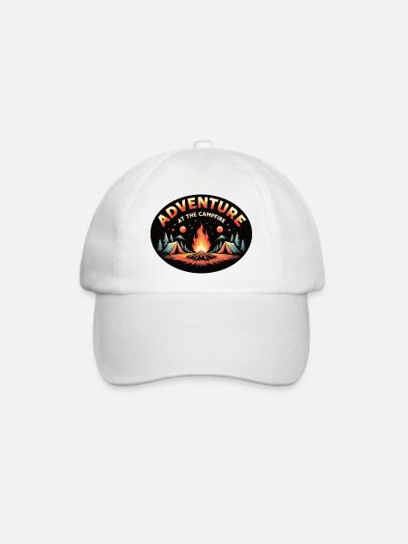Abenteuer Lagerfeuer Retro Camping - Baseballkappe - Weiß/Weiß