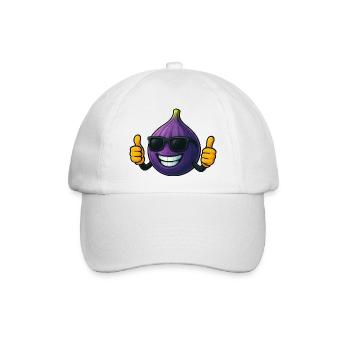 Coole süße Feige Cartoon Sommerfrüchte Freude - Baseballkappe - Weiß/Weiß - Vorne