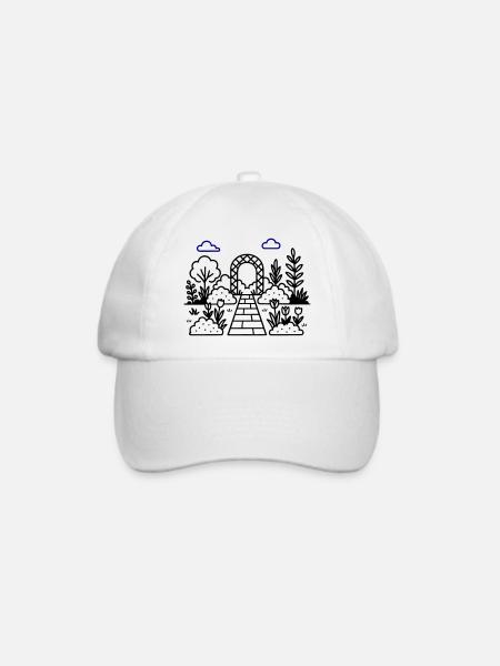 Garten Gärtnerei Logo - Baseballkappe - Weiß/Weiß