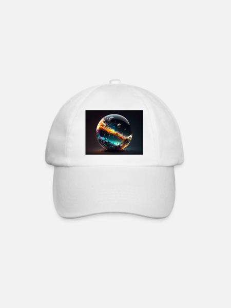 Galaktische Universumskugel - Baseballkappe - Weiß/Weiß