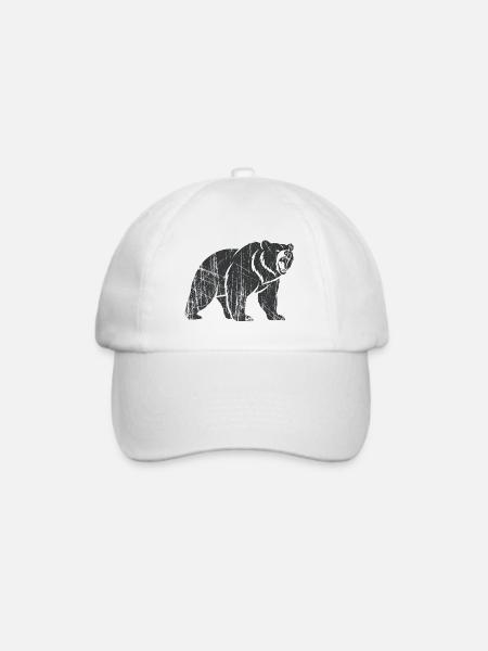 Abstrakter Bär mit Linienmustern - Baseballkappe - Weiß/Weiß