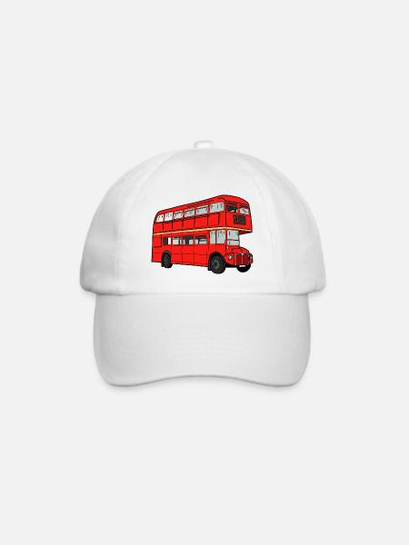Londonbus - Baseballkappe - Weiß/Weiß