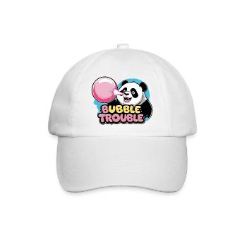 Niedlicher Panda mit Bubble-Kaugummi - Baseballkappe - Weiß/Weiß - Vorne
