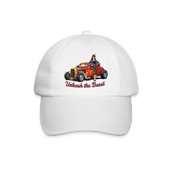 Rostiges Hot Rod mit Weiblicher Begleitung - Baseballkappe - Weiß/Weiß - Vorne
