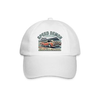 Rennwagen Speed Demón Design - Baseballkappe - Weiß/Weiß - Vorne