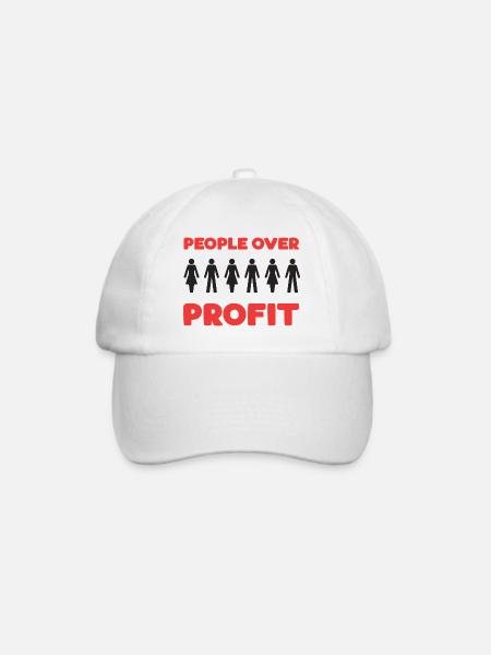 Menschen vor Profit - Baseballkappe - Weiß/Weiß