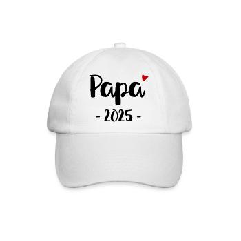 Papa 2025 Design für werdende Väter - Baseballkappe - Weiß/Weiß - Vorne