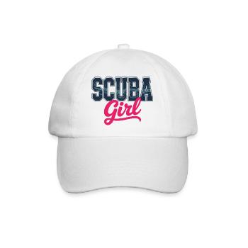 Scuba Girl Tauch-Design - Baseballkappe - Weiß/Weiß - Vorne
