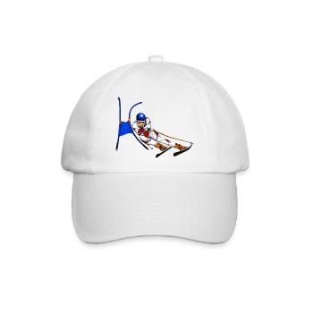 Alpine Skier im Torbogenflug - Baseballkappe - Weiß/Weiß - Vorne