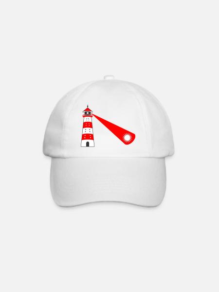 Leuchtturm mit Lichtschein - Baseballkappe - Weiß/Weiß