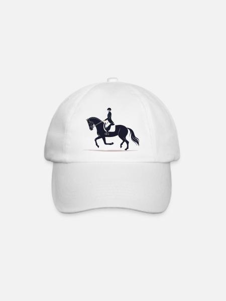 Reiter im Galopp Silhouette - Baseballkappe - Weiß/Weiß