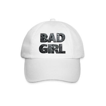 Bad Girl – Glatter Stein - Baseballkappe - Weiß/Weiß - Vorne