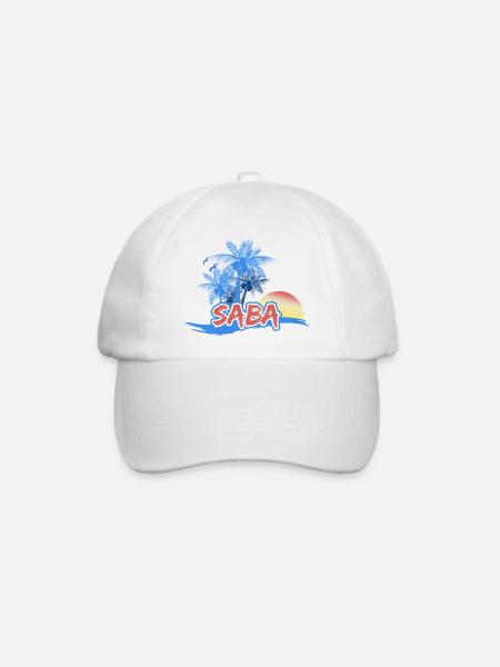 Saba als Strand - Baseballkappe - Weiß/Weiß