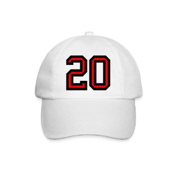 20. 20. JAHRESTAG. 20-JÄHRIGES JUBILÄUM. 20 JAHRE. - Baseballkappe - Weiß/Weiß - Vorne