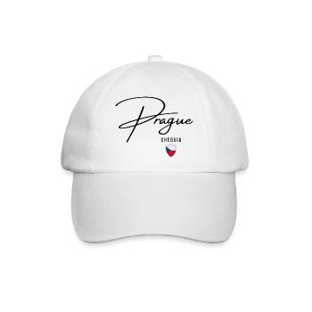 Elegantes Design Prag, ich liebe Prag - Baseballkappe - Weiß/Weiß - Vorne