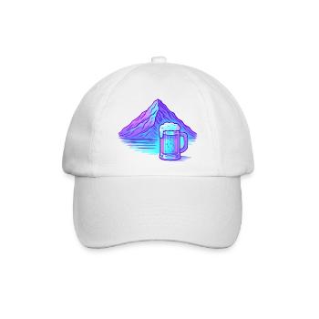 Bergneon Bierglanz Blau - Baseballkappe - Weiß/Weiß - Vorne
